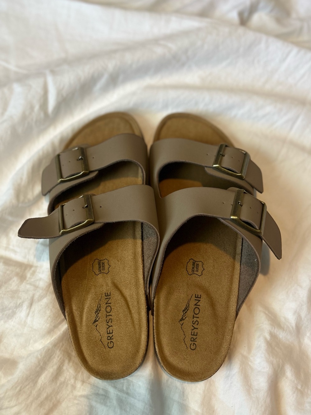 Brown Dual-Buckle Sandals